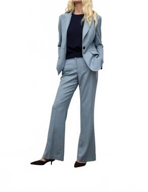 NEW IRIS SETLAKWE pinstripe flared pant in blue/chocolate